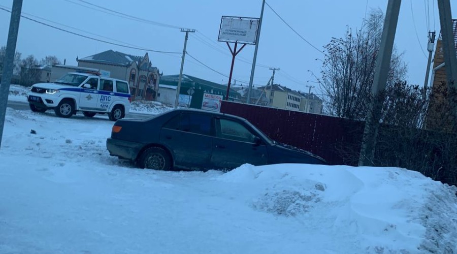 В Камне-на-Оби Toyota влетела в столб